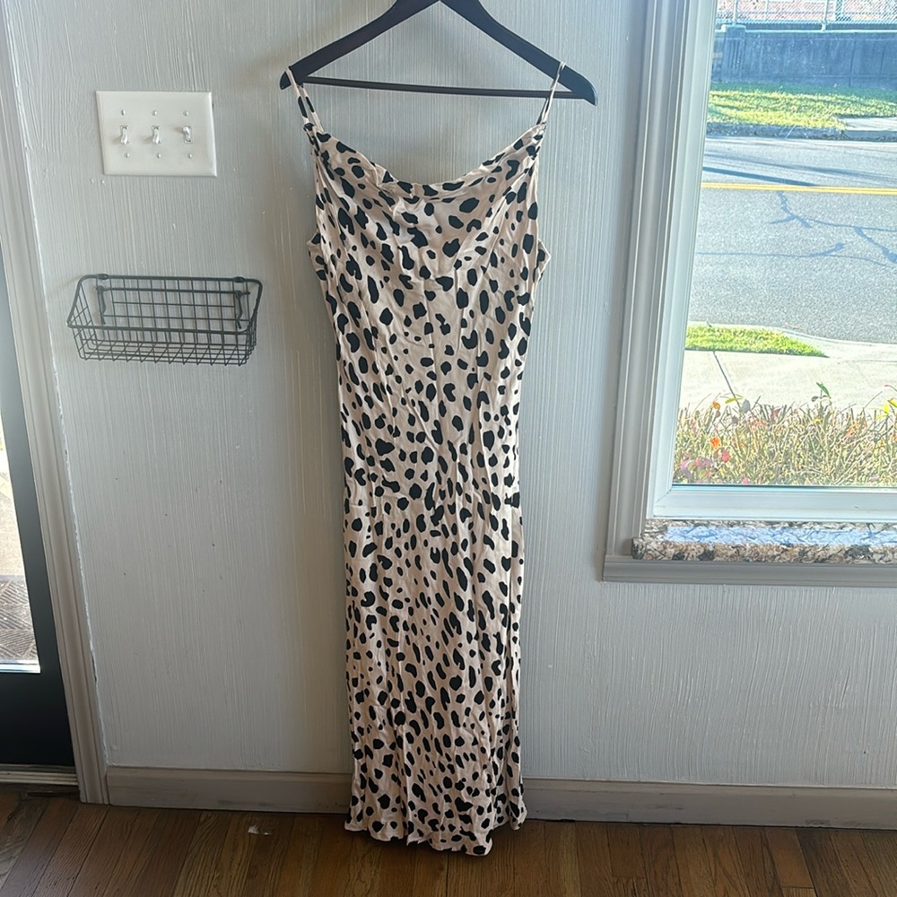 Vici extra large spaghetti strap animal print dress